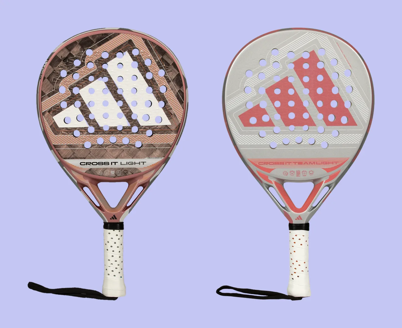 Adidas Cross It Light and Cross It Team Light padel rackets side by side